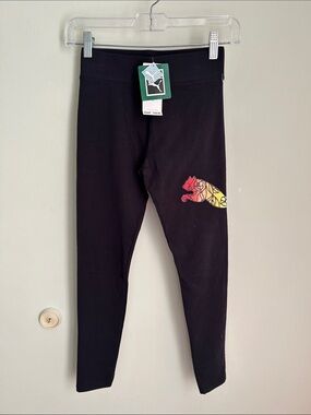 Puma Black Girls' Leggings with Multicolor Gradient Puma Cat